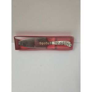 Stainless Steel Sheffield England Cake/Pie Server Christmas Porcelain 9.75"